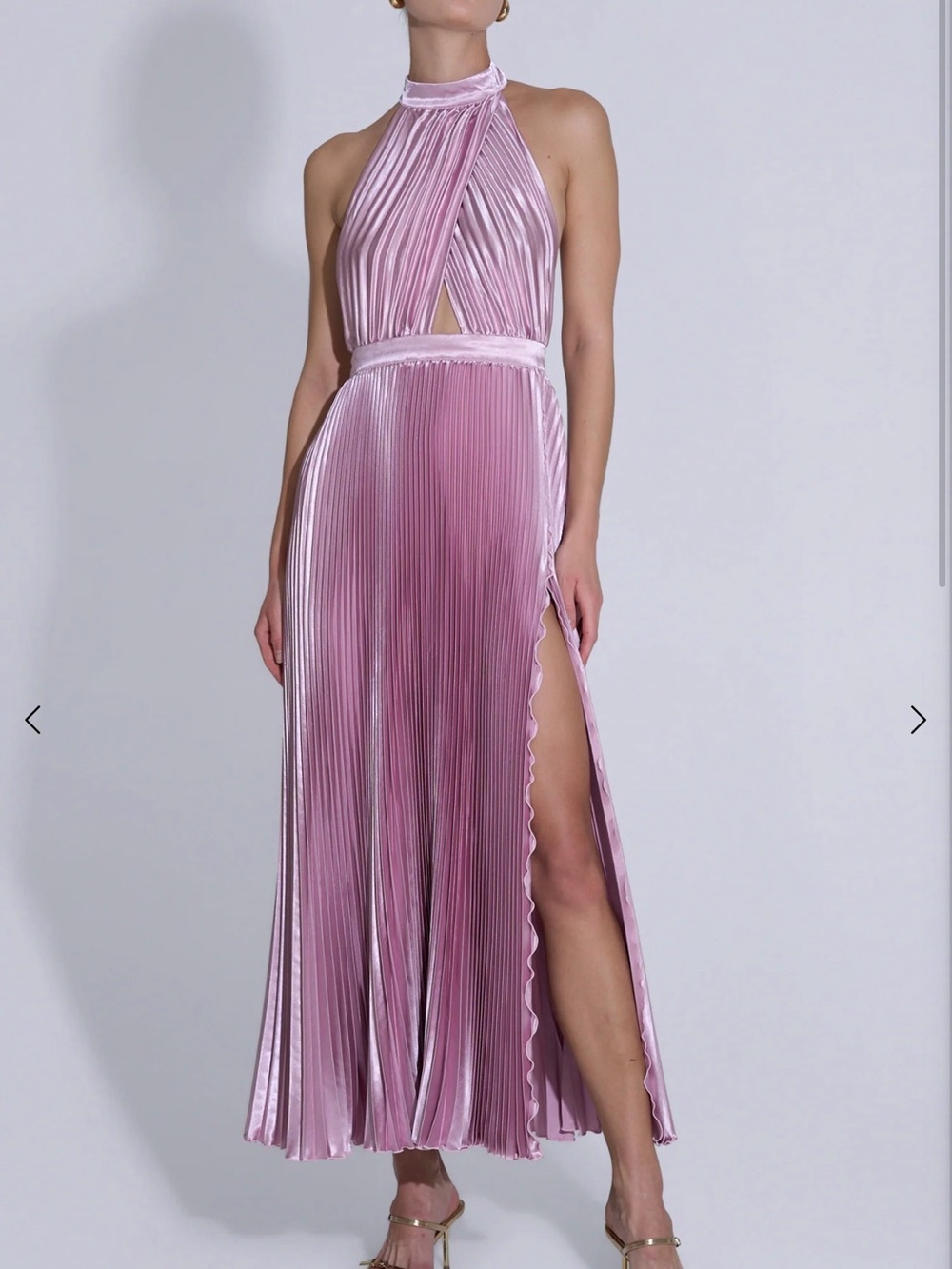 L’Idee renaissance pleated open back gown
